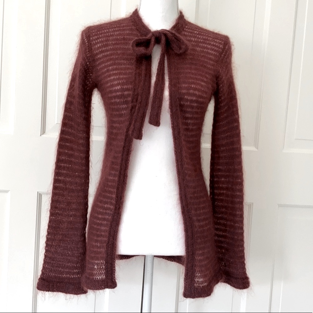 Missoni Burgundy Mohair Blend Cardigan Sweater S
